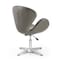 Manhattan Comfort Raspberry Faux Leather Adjustable Swivel Chair in Pebble and Polished Chrome, PK2 2-AC038-PE - alternate 4